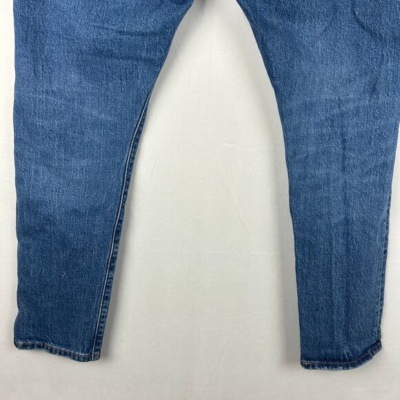 Levi's 501 S Skinny Blue Stretch Denim Ankle Jeans Button Fly Women's Size 31x28 - Picture 4 of 11